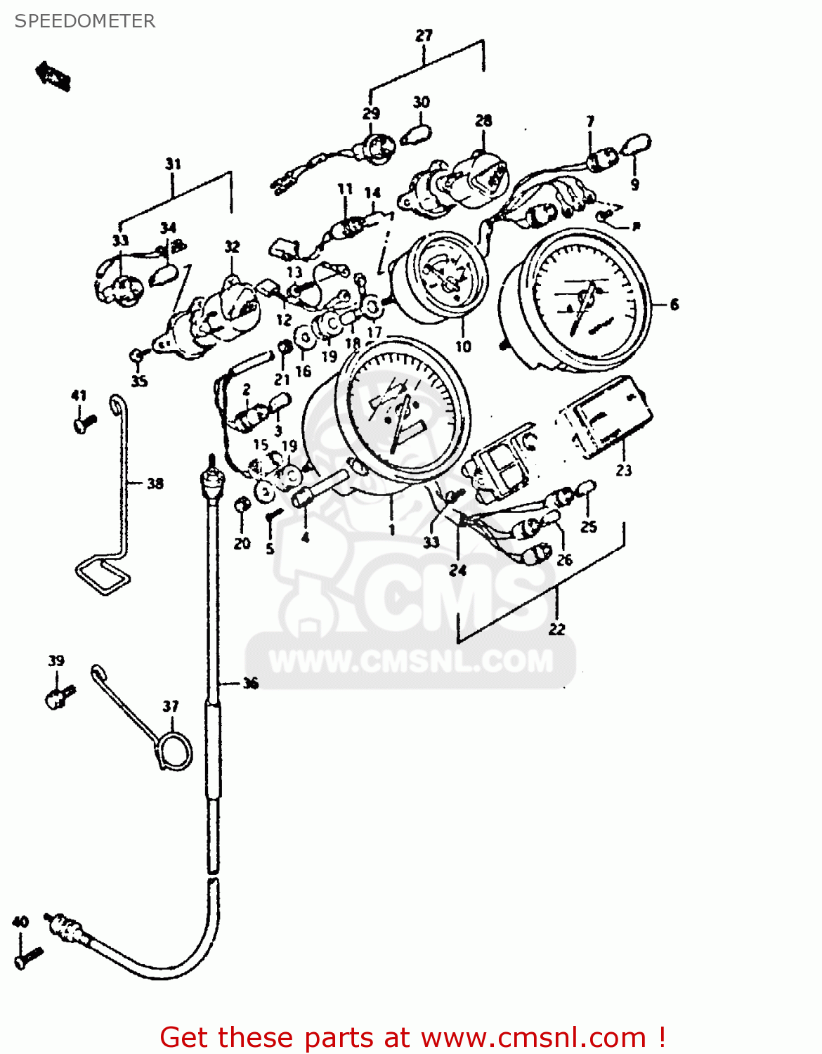 SPEEDOMETER GSX750F 1994 (R) (E01 E02 E15 E16 E17 E18 E21 22 24 25 34 39 53)