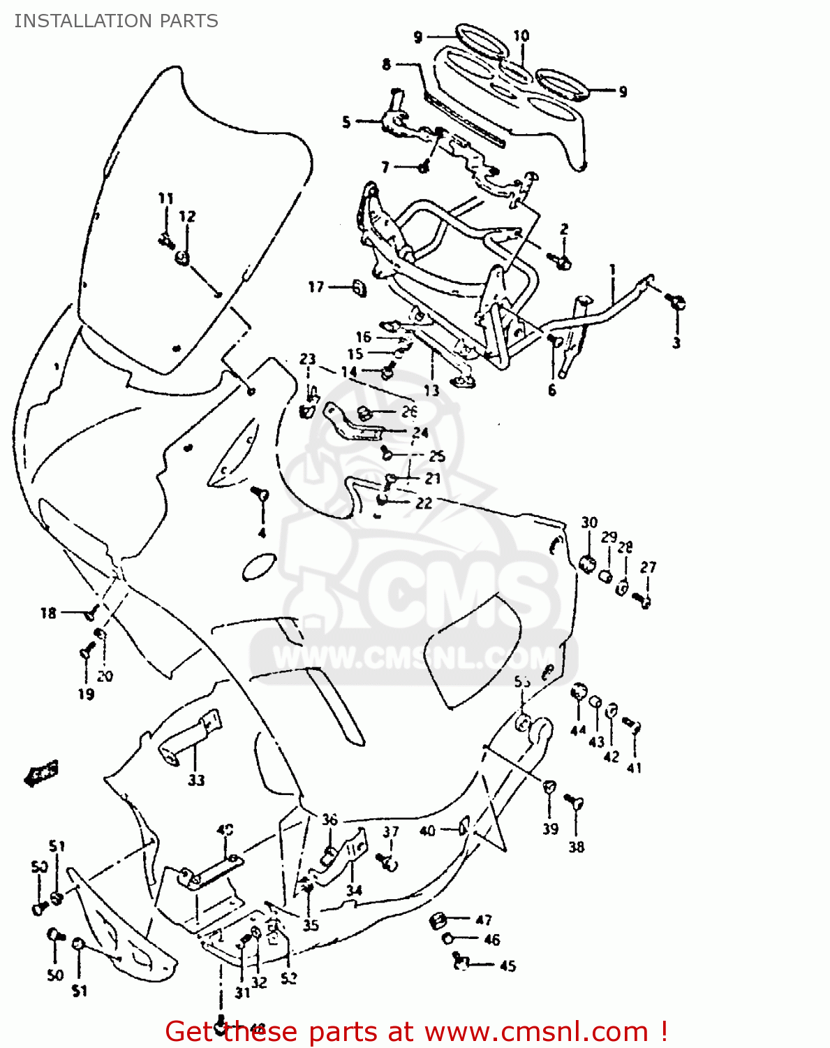 INSTALLATION PARTS GSX750F 1994 (R) (E01 E02 E15 E16 E17 E18 E21 22 24 25 34 39 53)