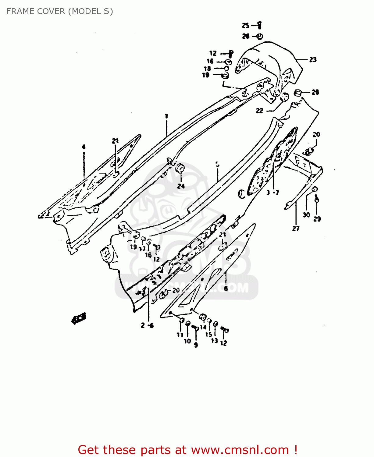 FRAME COVER (MODEL S) GSX750F 1995 (S) (E02 E04 E18 E22 E24 E25 E34 E37)