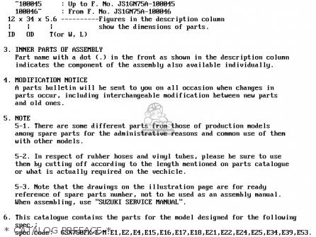 * CATALOG PREFACE * - GSX750F 1995 (S) (E02 E04 E18 E22 E24 E25 E34 E37)