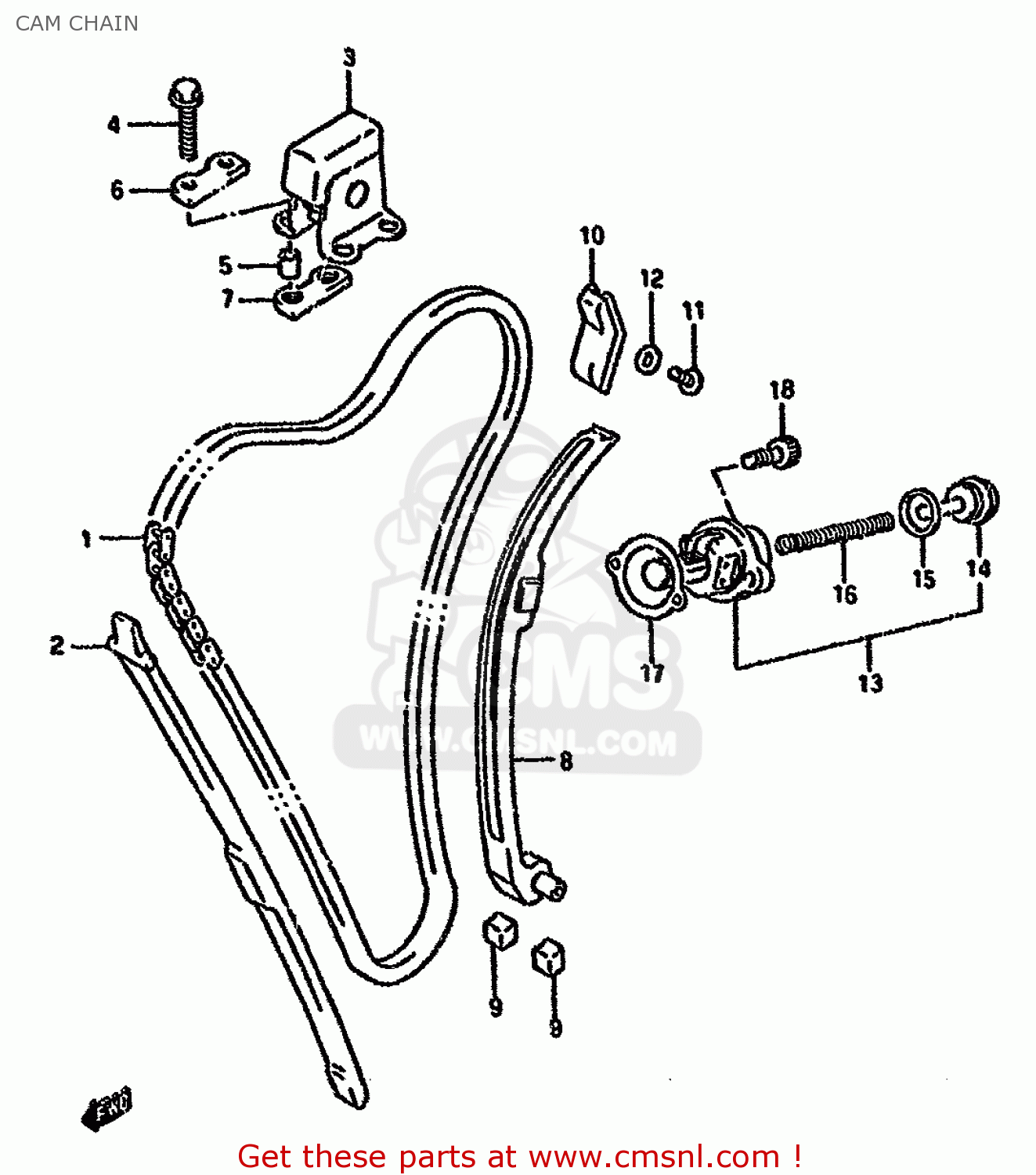CAM CHAIN GSX750F 1996 (T) (E02 E04 E18 E22 E24 E25 E34)