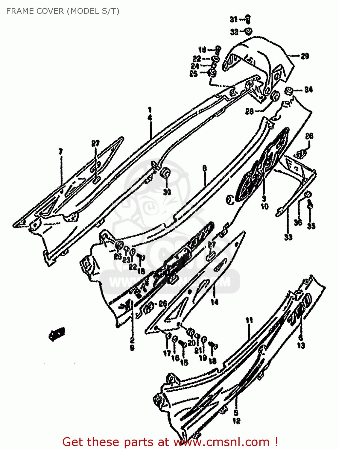 FRAME COVER (MODEL S/T) GSX750F 1996 (T) (E02 E04 E18 E22 E24 E25 E34)