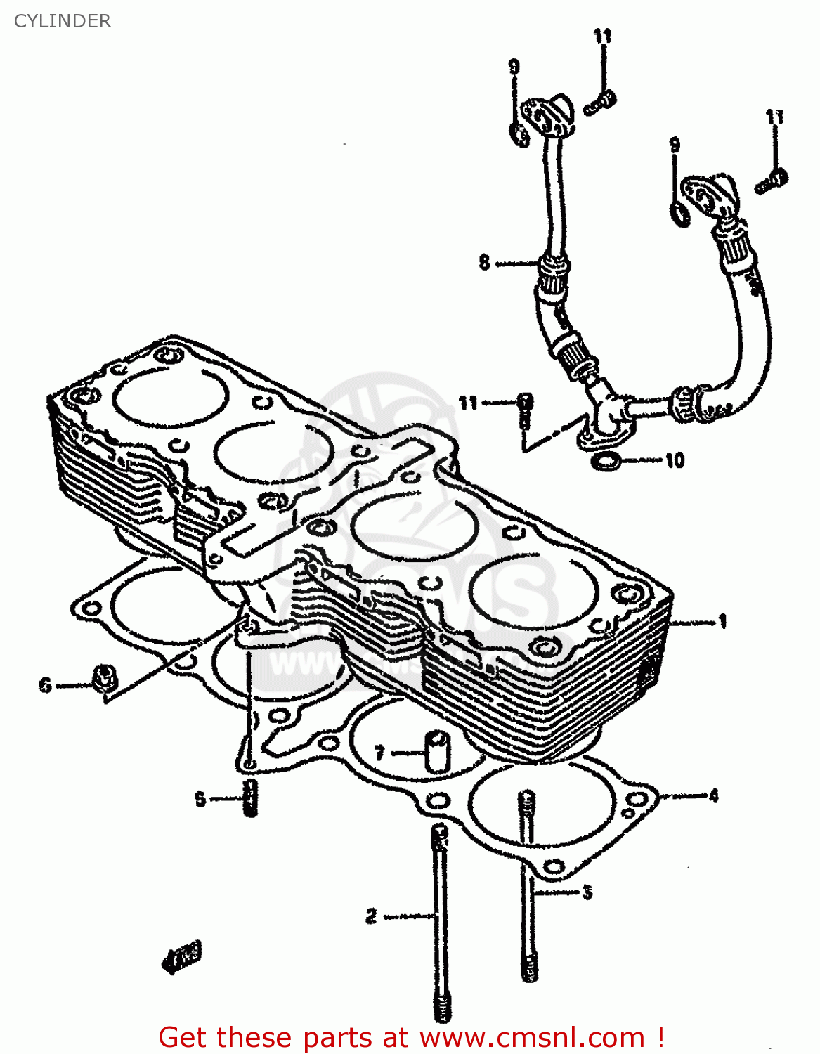 CYLINDER GSX750F 1996 (T) (E02 E04 E18 E22 E24 E25 E34)