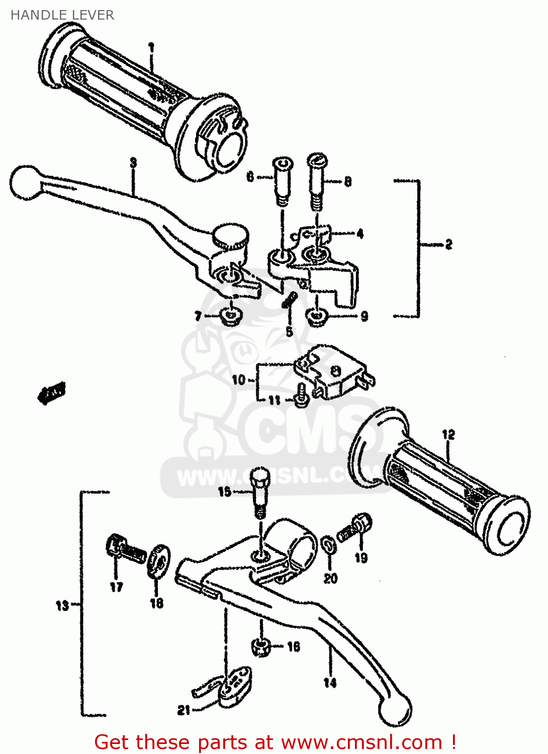 HANDLE LEVER GSX750F 1996 (T) (E02 E04 E18 E22 E24 E25 E34)
