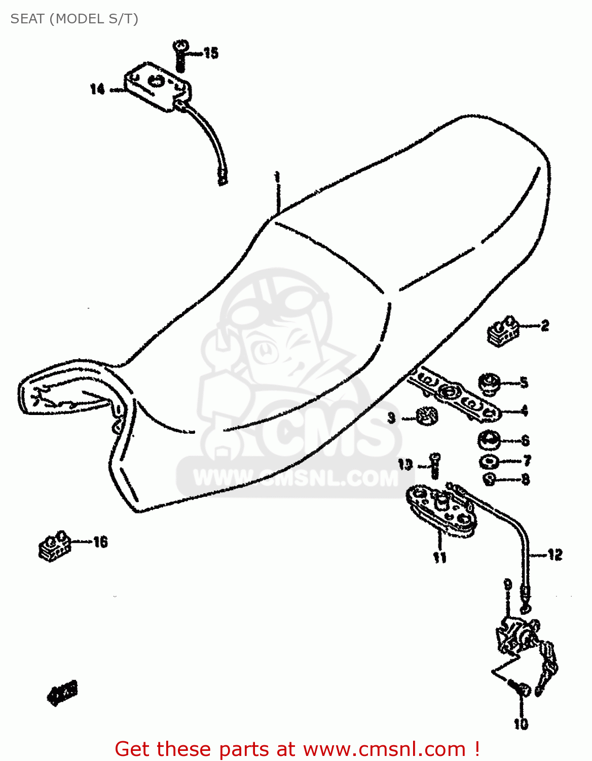 SEAT (MODEL S/T) GSX750F 1996 (T) (E02 E04 E18 E22 E24 E25 E34)