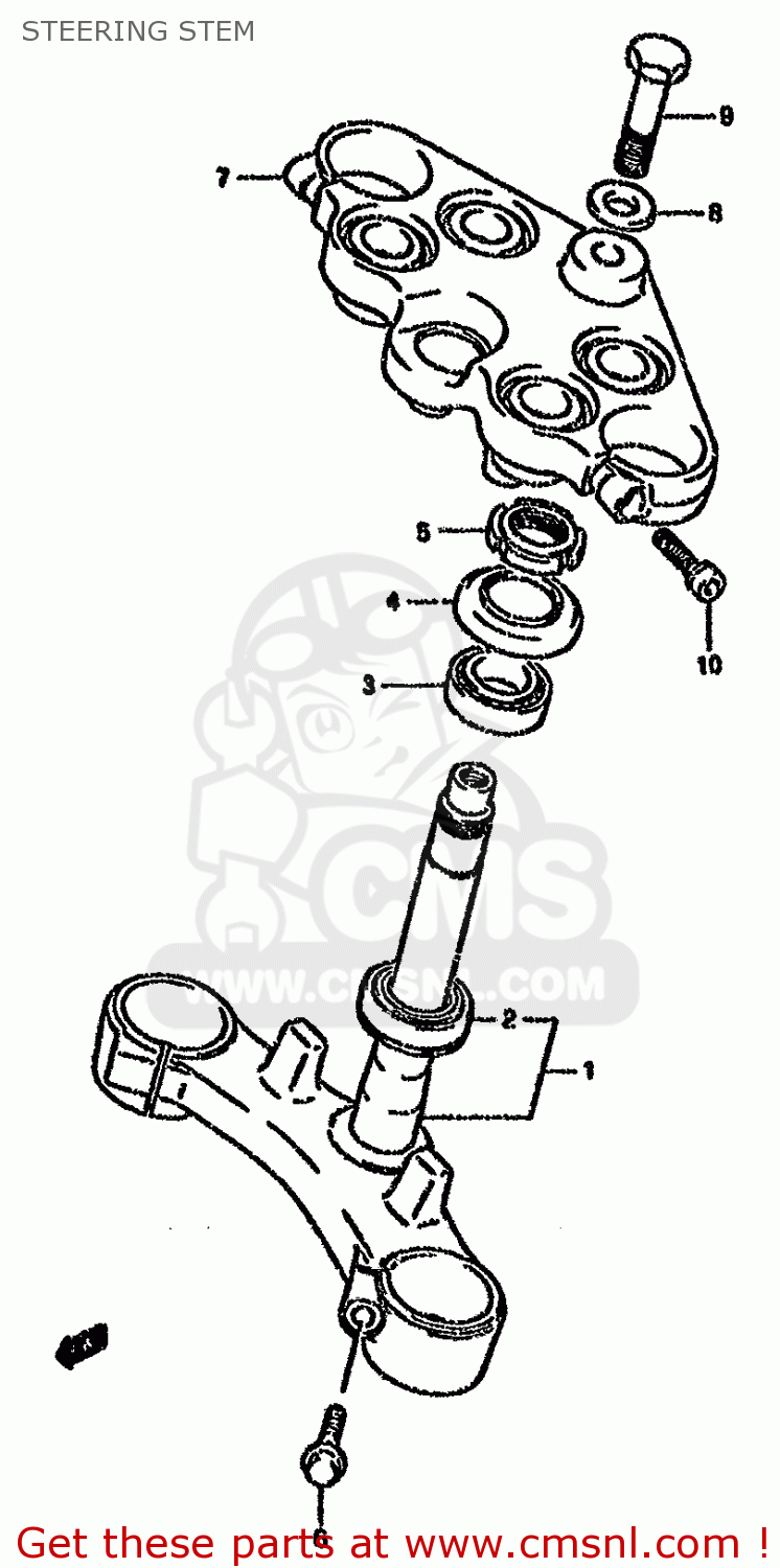 STEERING STEM GSX750F 1996 (T) (E02 E04 E18 E22 E24 E25 E34)