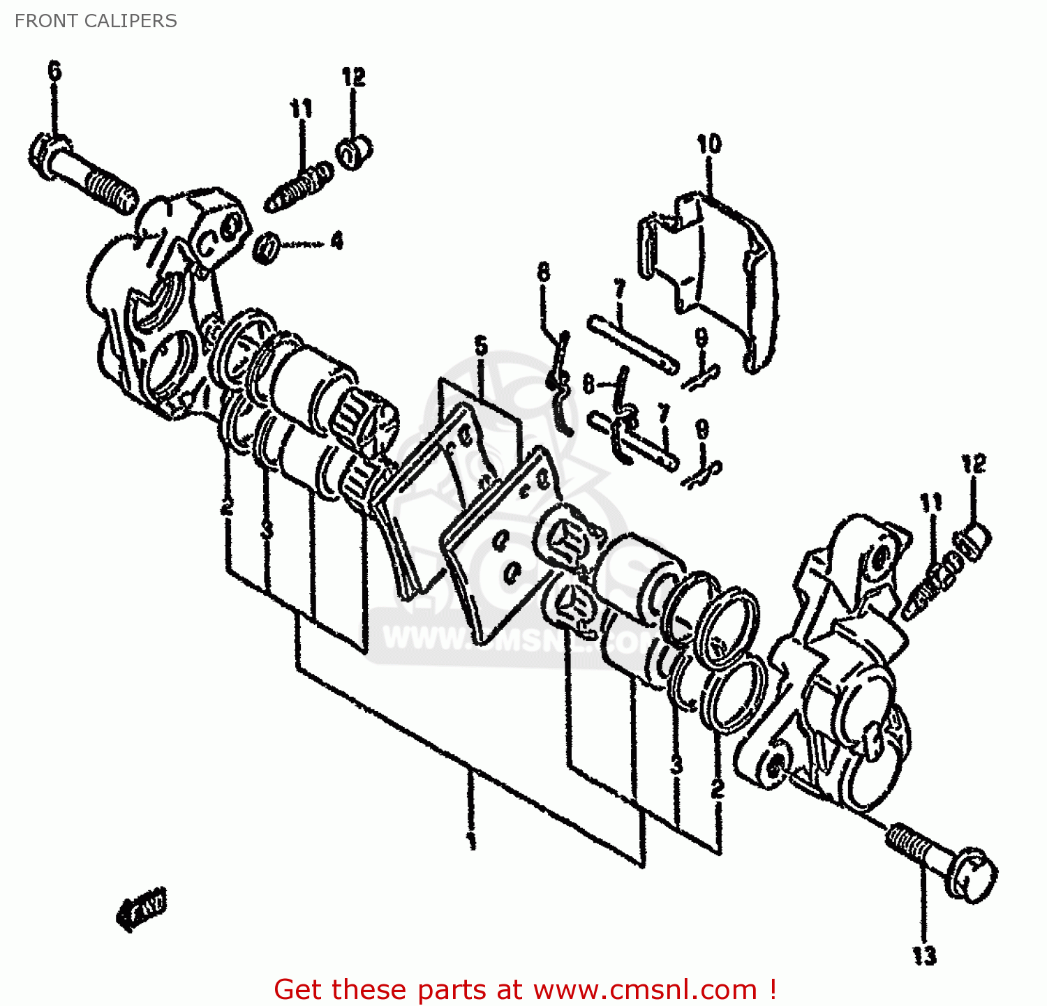 FRONT CALIPERS GSX750F 1996 (T) (E02 E04 E18 E22 E24 E25 E34)