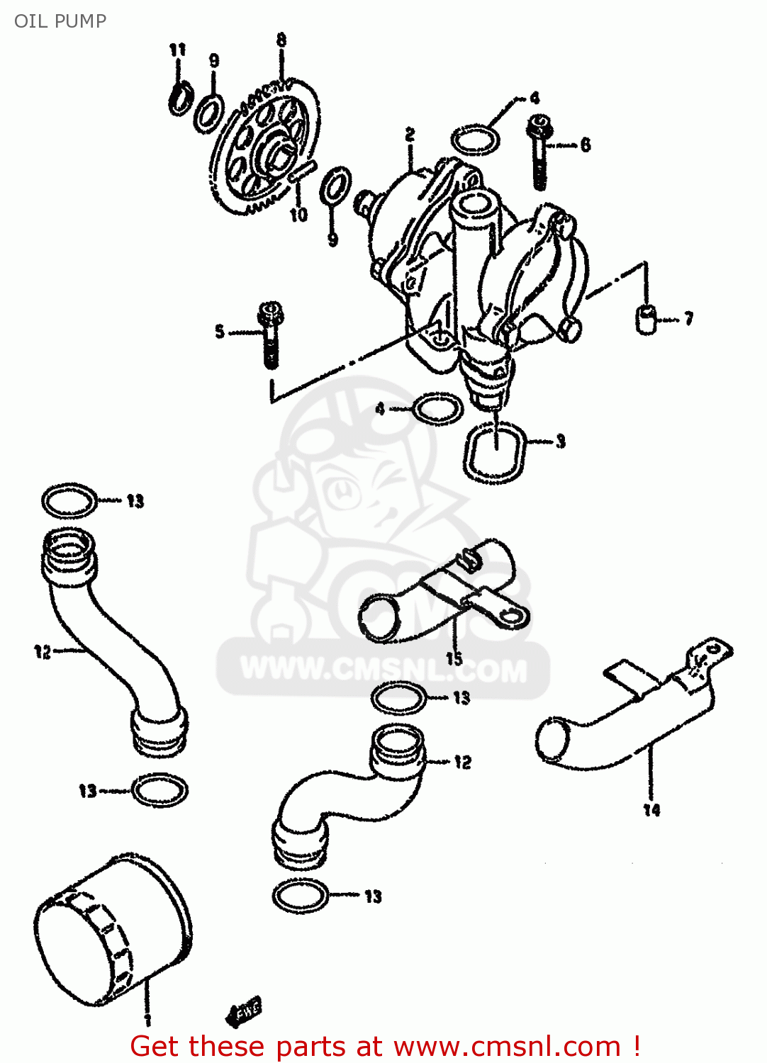 OIL PUMP GSX750F 1996 (T) (E02 E04 E18 E22 E24 E25 E34)