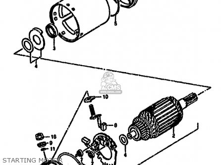 STARTING MOTOR - GSX750F 1996 (T) (E02 E04 E18 E22 E24 E25 E34)