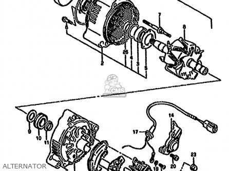 ALTERNATOR - GSX750F 1996 (T) (E02 E04 E18 E22 E24 E25 E34)