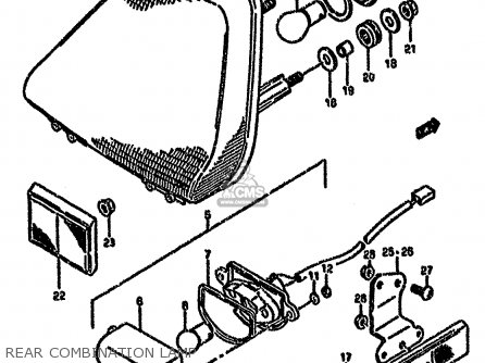REAR COMBINATION LAMP - GSX750F 1996 (T) (E02 E04 E18 E22 E24 E25 E34)