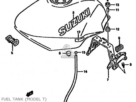 FUEL TANK (MODEL T) - GSX750F 1996 (T) (E02 E04 E18 E22 E24 E25 E34)