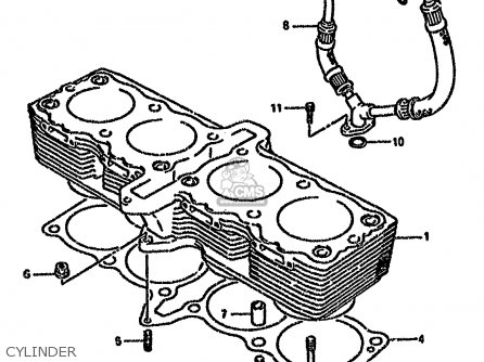 CYLINDER - GSX750F 1996 (T) (E02 E04 E18 E22 E24 E25 E34)