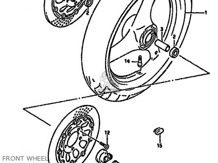 FRONT WHEEL - GSX750F 1996 (T) (E02 E04 E18 E22 E24 E25 E34)