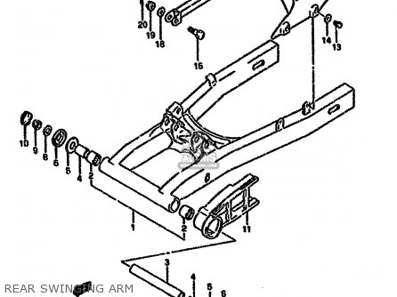 REAR SWINGING ARM - GSX750F 1996 (T) (E02 E04 E18 E22 E24 E25 E34)