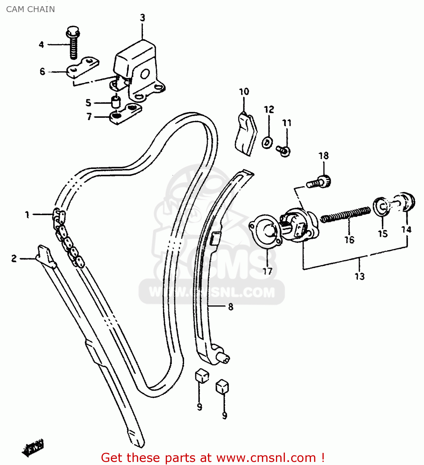 CAM CHAIN GSX750F 1997 (V) (E04 E18 E22 E24 E25 E34) P37