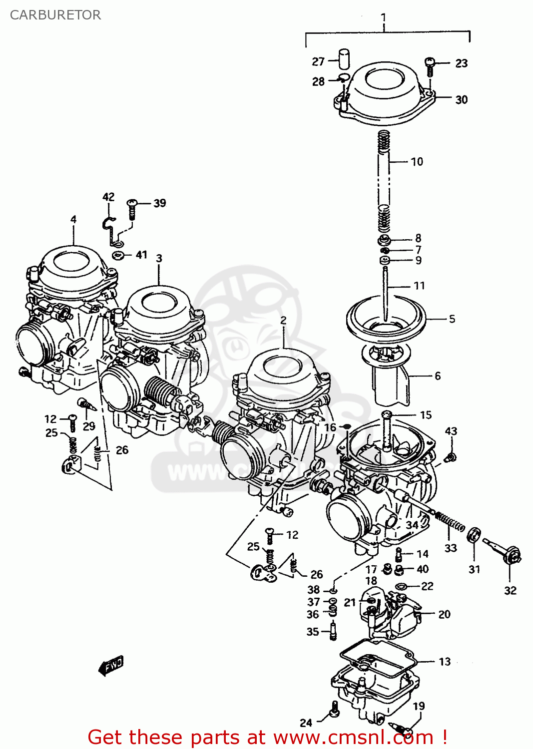 CARBURETOR GSX750F 1997 (V) (E04 E18 E22 E24 E25 E34) P37