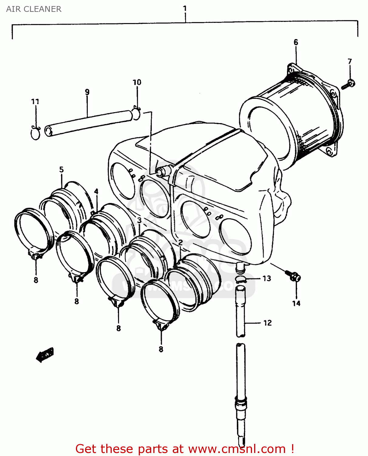 AIR CLEANER GSX750F 1997 (V) (E04 E18 E22 E24 E25 E34) P37