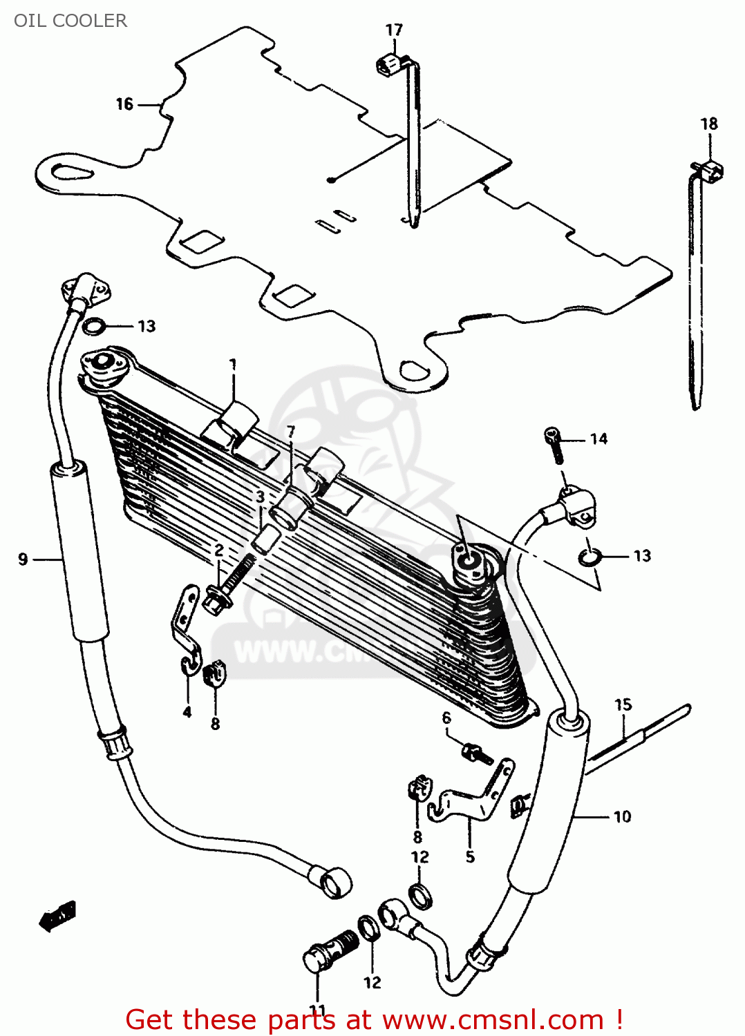 OIL COOLER GSX750F 1997 (V) (E04 E18 E22 E24 E25 E34) P37
