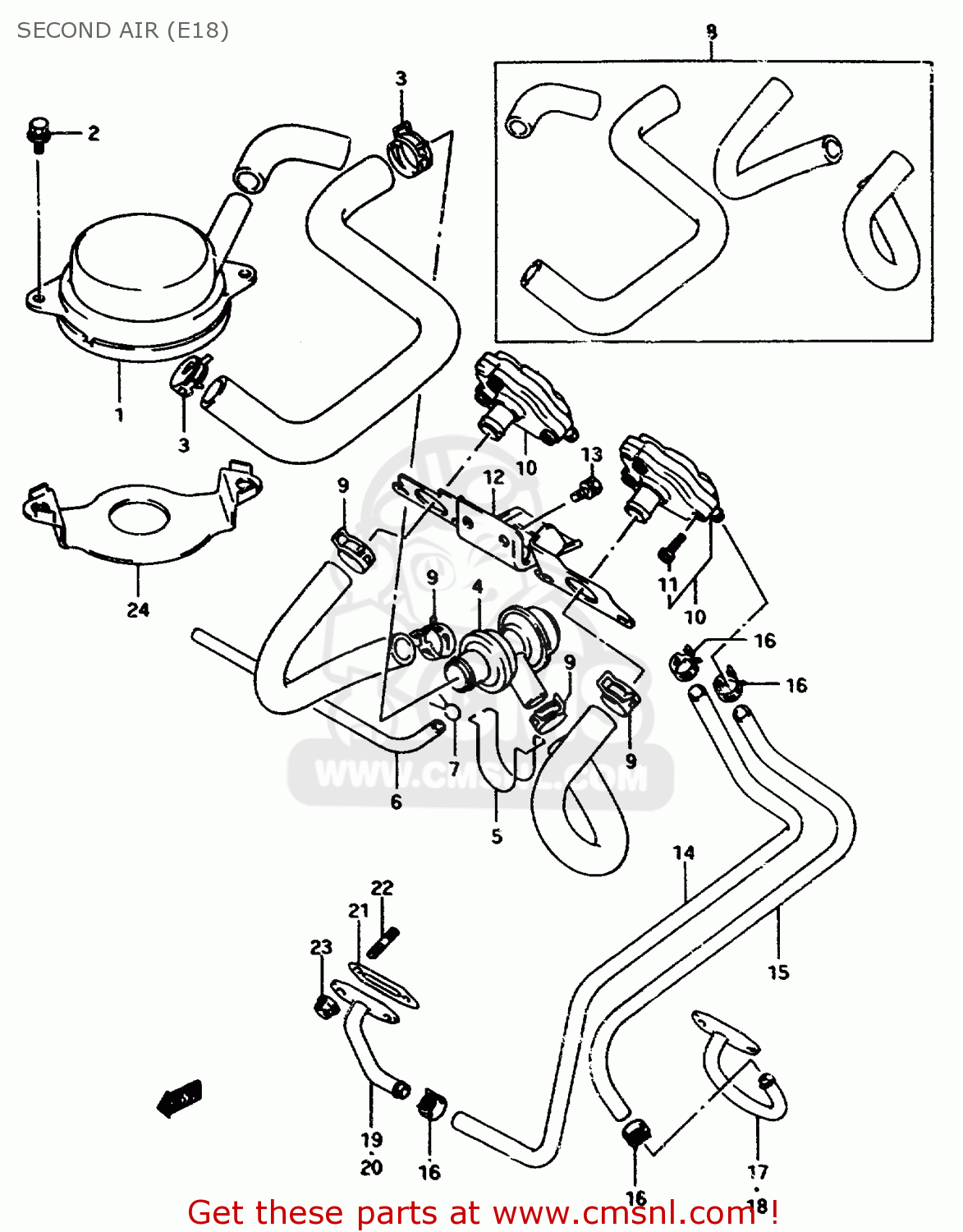 SECOND AIR (E18) GSX750F 1997 (V) (E04 E18 E22 E24 E25 E34) P37