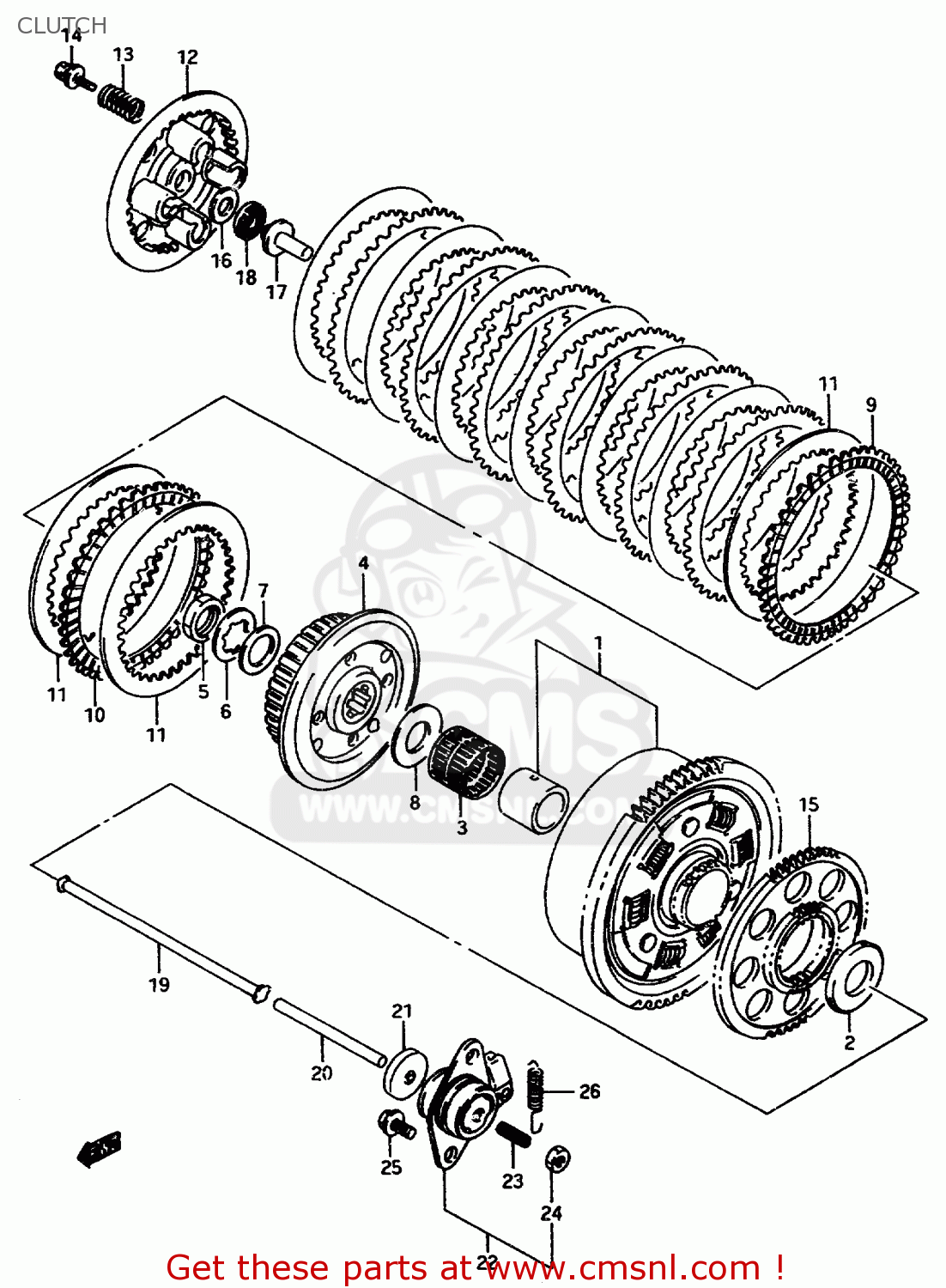 CLUTCH GSX750F 1997 (V) (E04 E18 E22 E24 E25 E34) P37