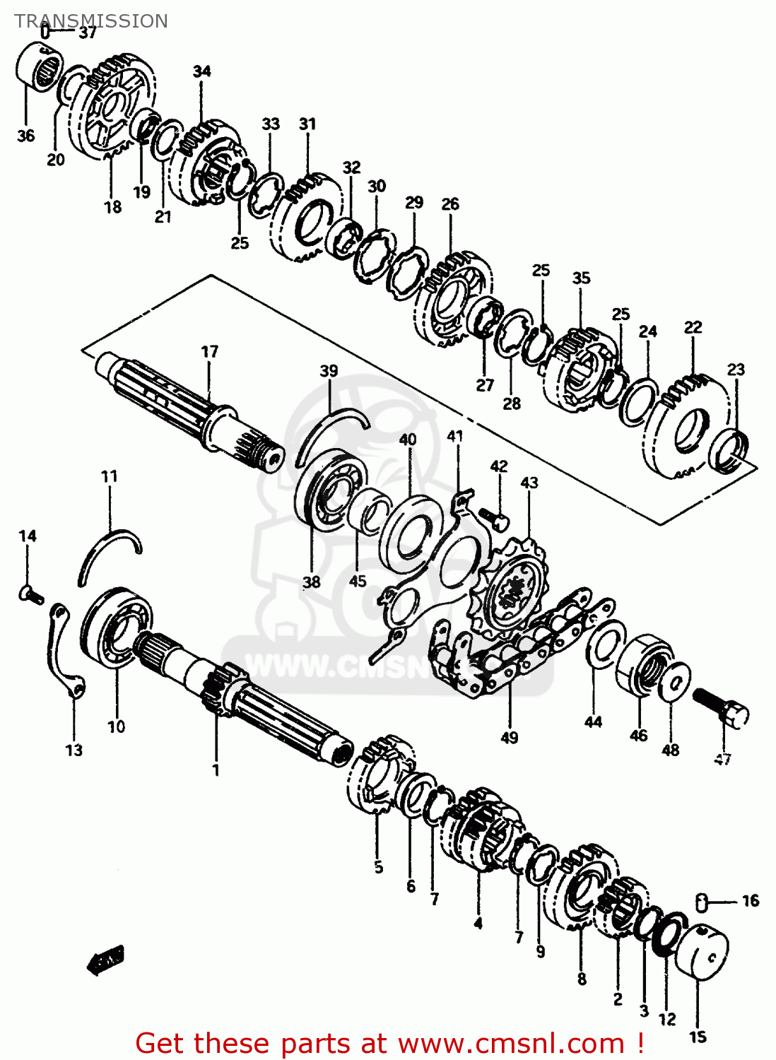 TRANSMISSION GSX750F 1997 (V) (E04 E18 E22 E24 E25 E34) P37