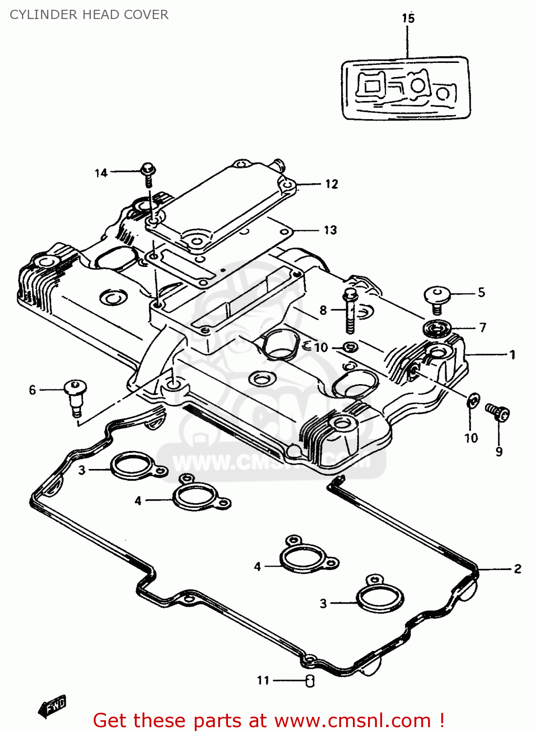 CYLINDER HEAD COVER GSX750F 1997 (V) (E04 E18 E22 E24 E25 E34) P37