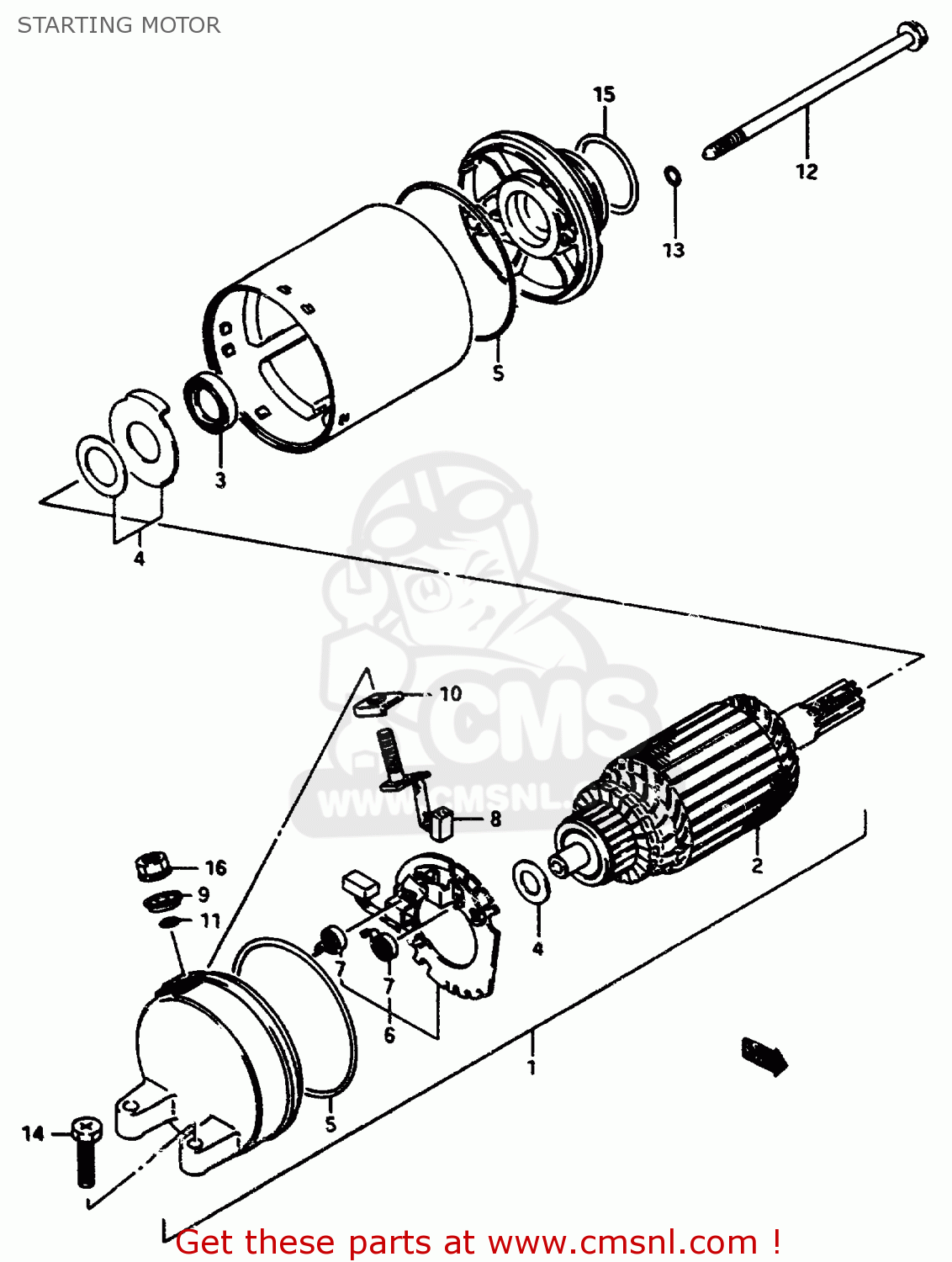 STARTING MOTOR GSX750F 1997 (V) (E04 E18 E22 E24 E25 E34) P37