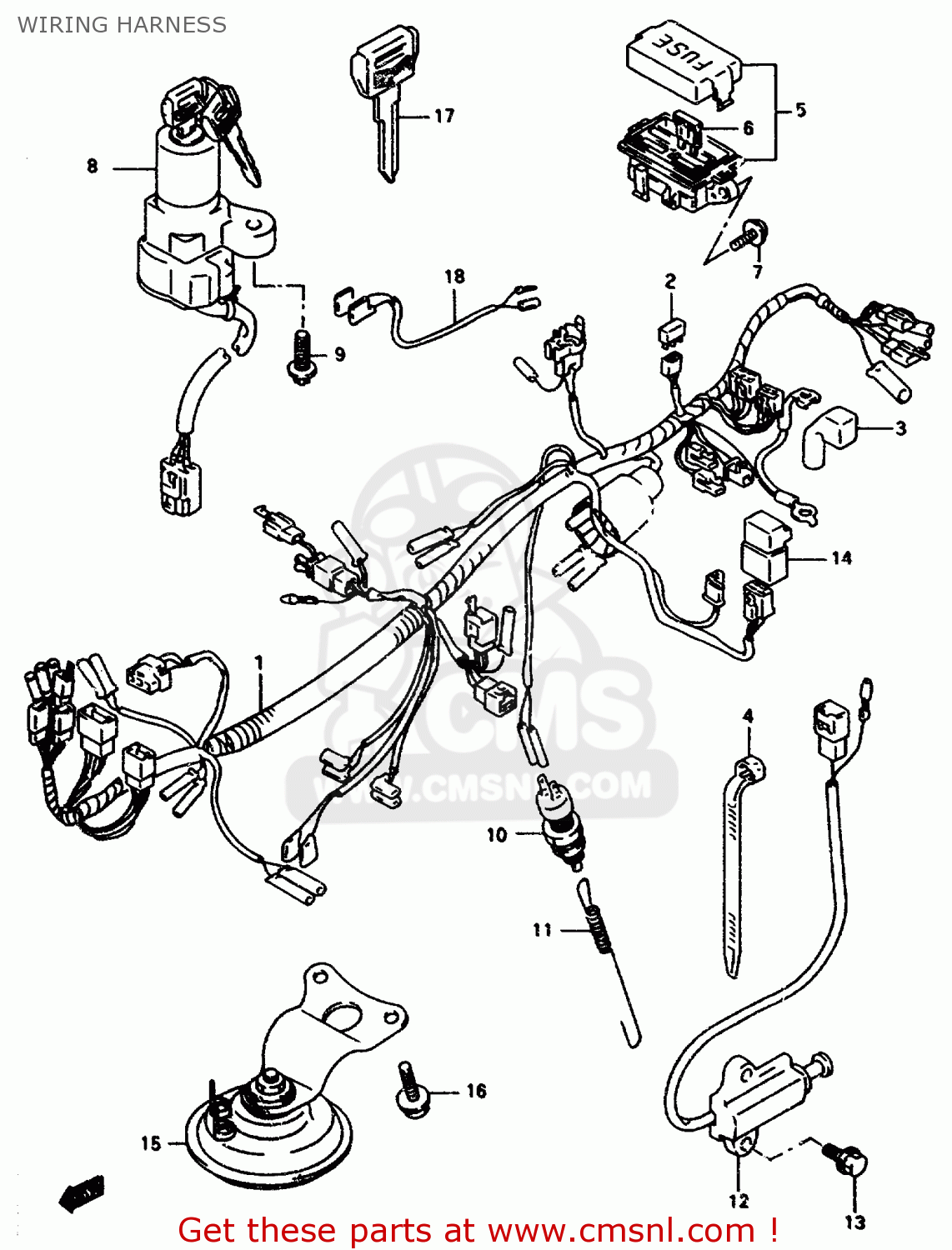 WIRING HARNESS GSX750F 1997 (V) (E04 E18 E22 E24 E25 E34) P37