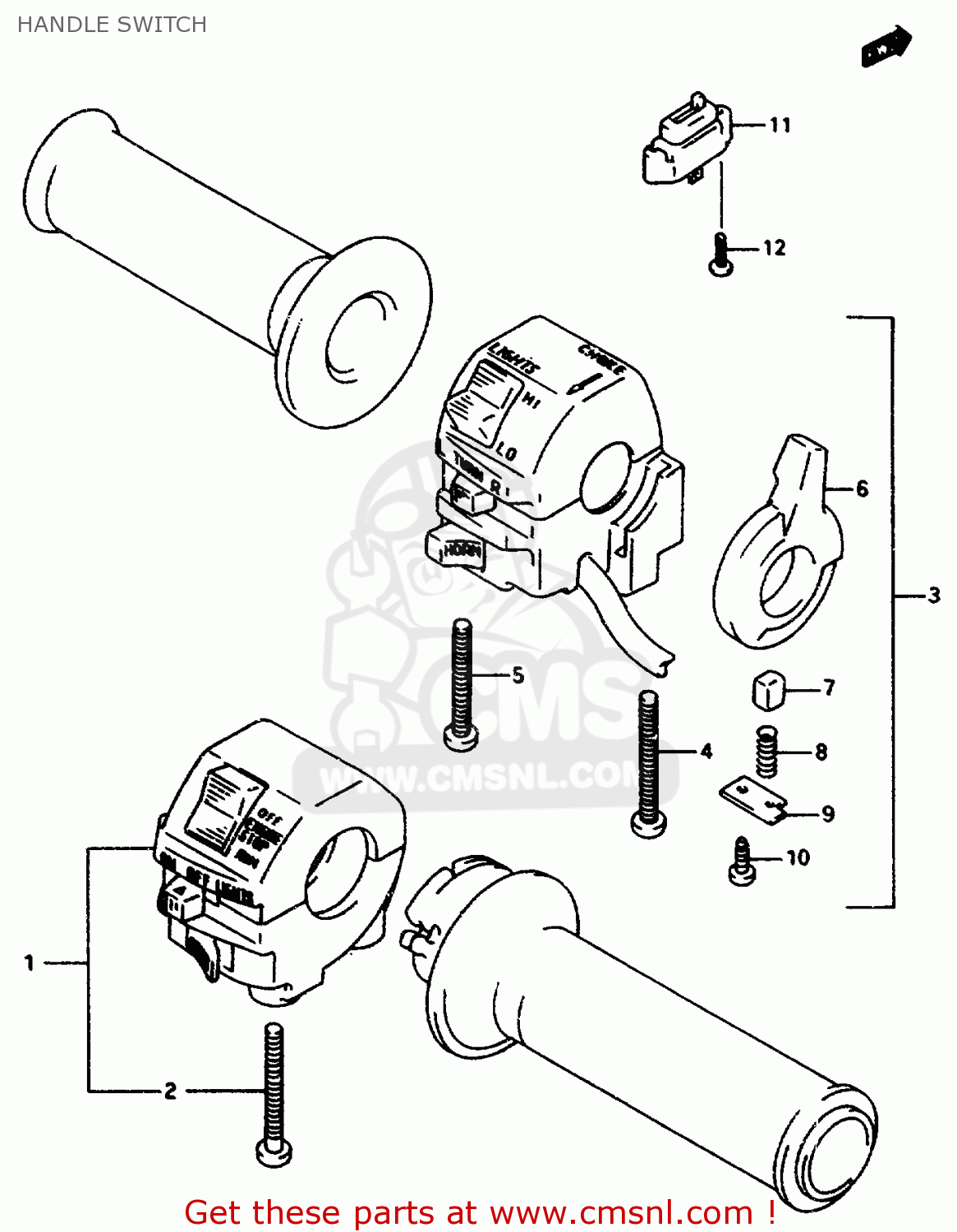 HANDLE SWITCH GSX750F 1997 (V) (E04 E18 E22 E24 E25 E34) P37