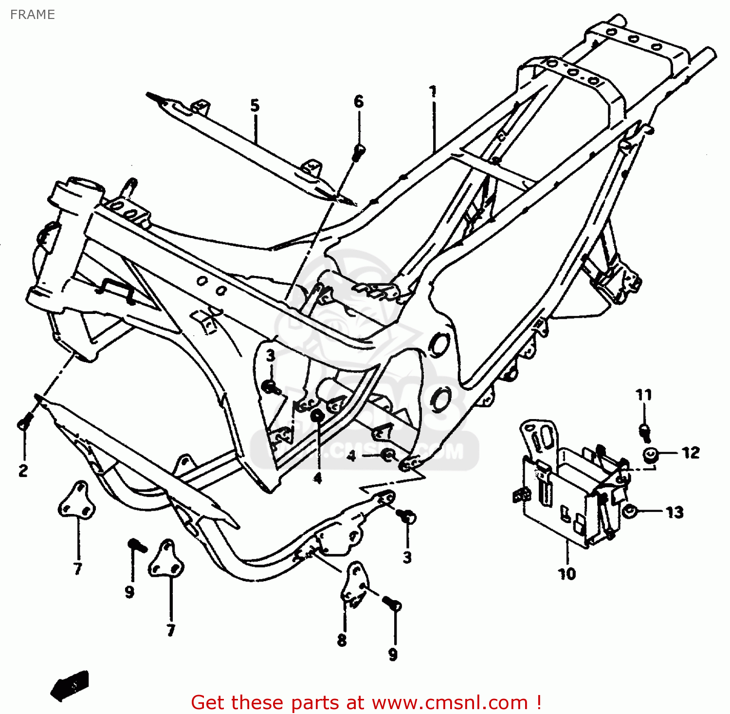 FRAME GSX750F 1997 (V) (E04 E18 E22 E24 E25 E34) P37
