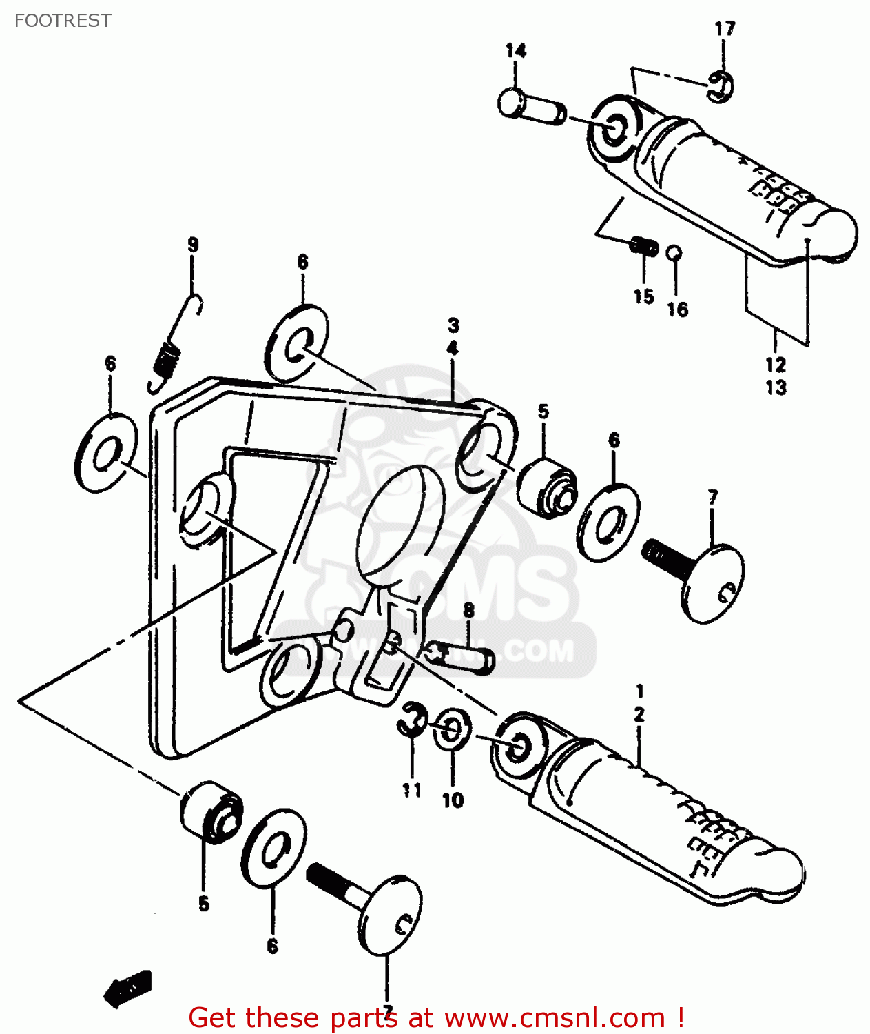FOOTREST GSX750F 1997 (V) (E04 E18 E22 E24 E25 E34) P37