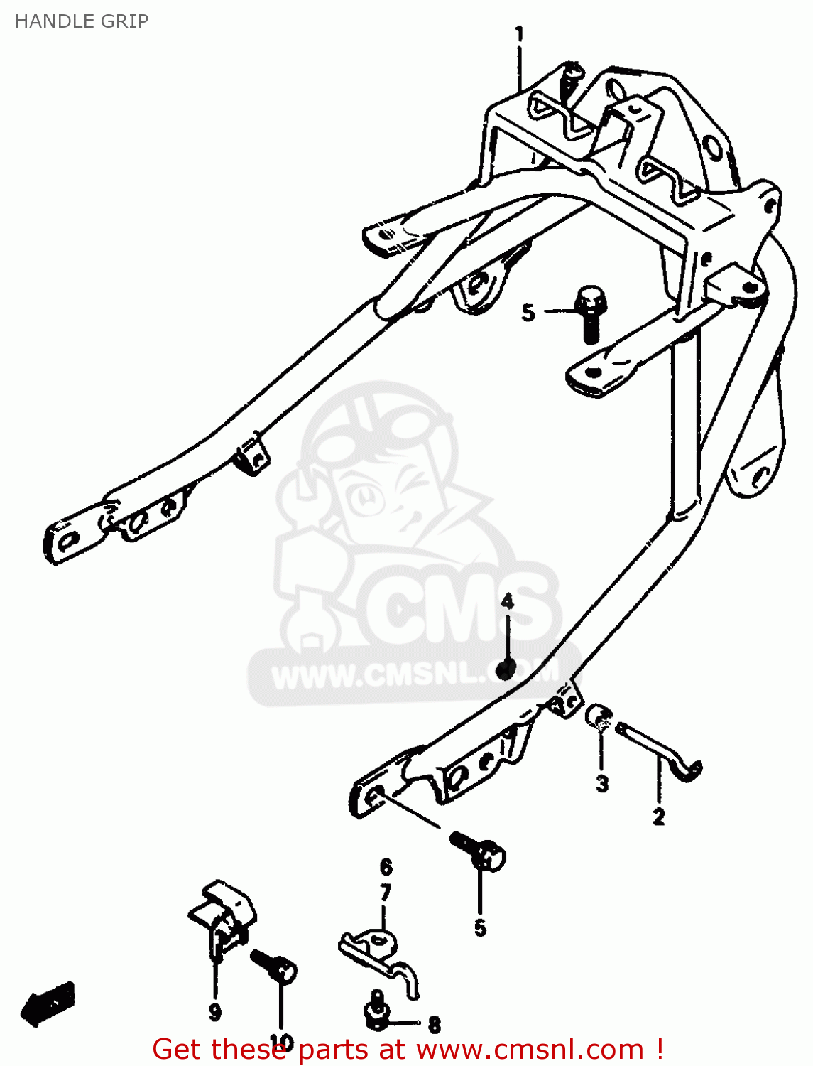 HANDLE GRIP GSX750F 1997 (V) (E04 E18 E22 E24 E25 E34) P37