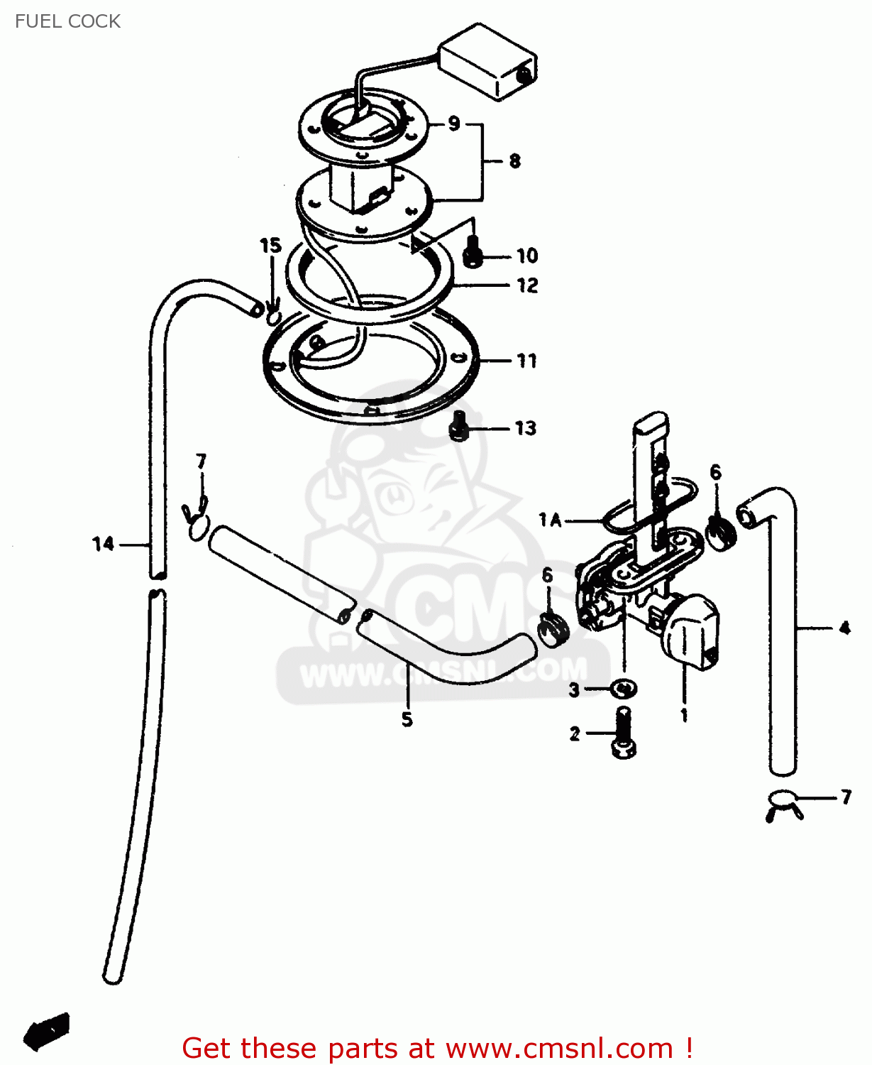 FUEL COCK GSX750F 1997 (V) (E04 E18 E22 E24 E25 E34) P37