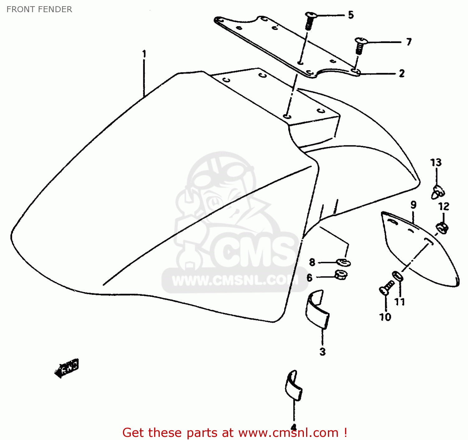 FRONT FENDER GSX750F 1997 (V) (E04 E18 E22 E24 E25 E34) P37