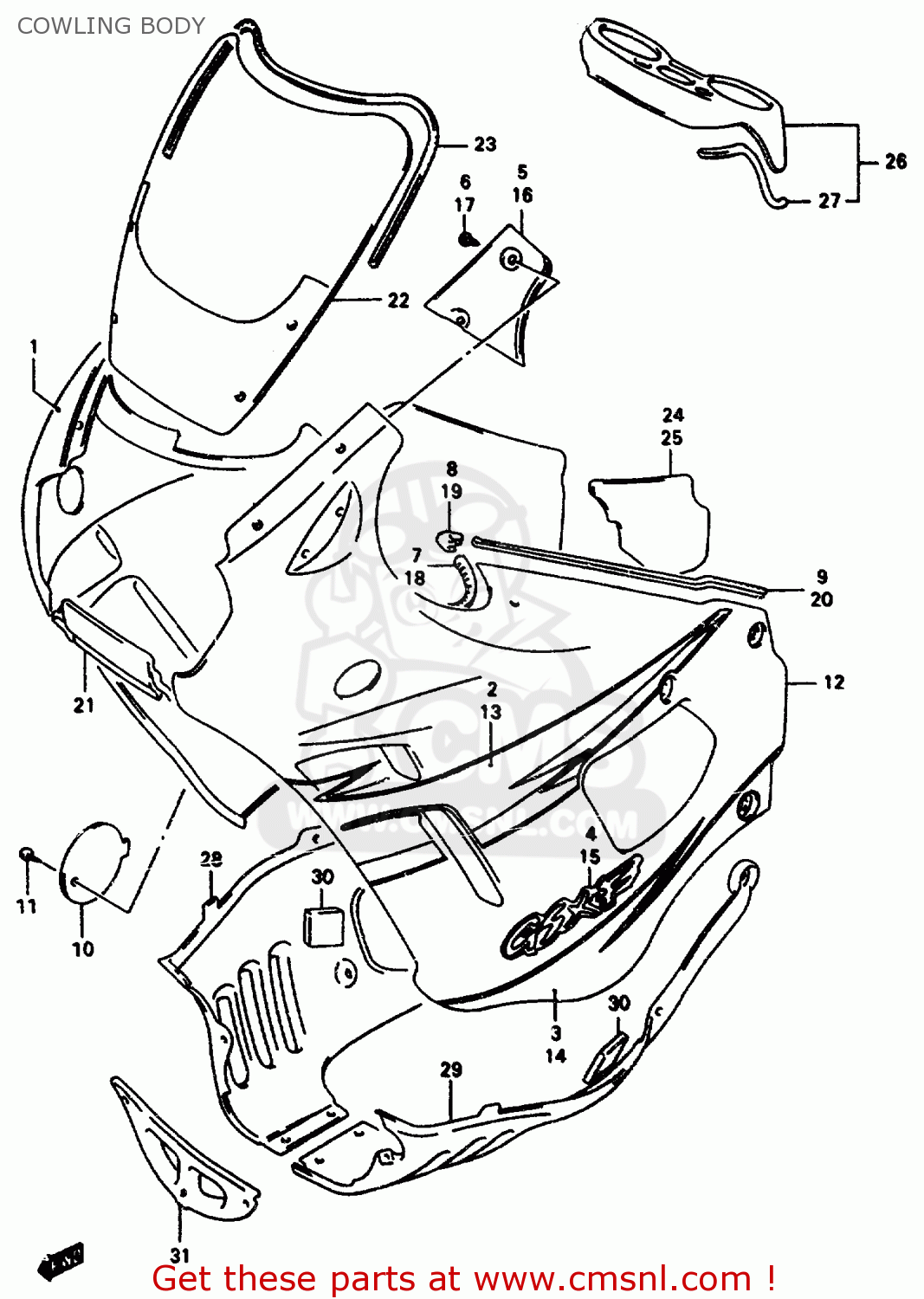COWLING BODY GSX750F 1997 (V) (E04 E18 E22 E24 E25 E34) P37