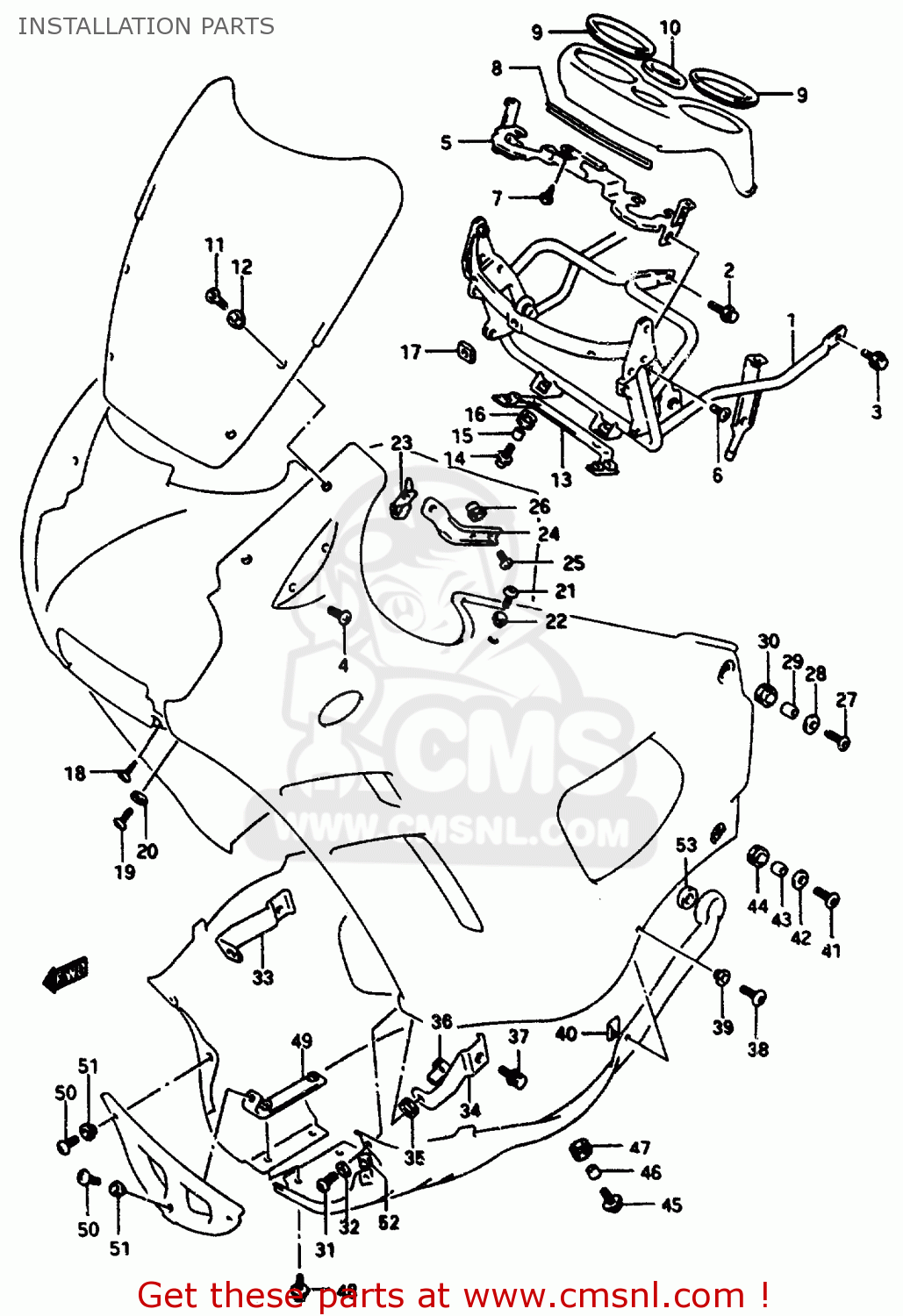 INSTALLATION PARTS GSX750F 1997 (V) (E04 E18 E22 E24 E25 E34) P37