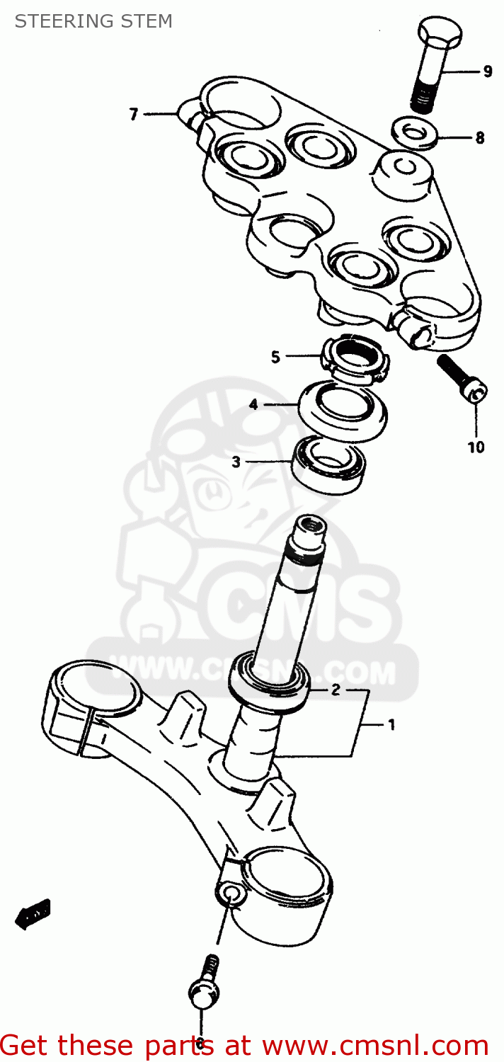STEERING STEM GSX750F 1997 (V) (E04 E18 E22 E24 E25 E34) P37
