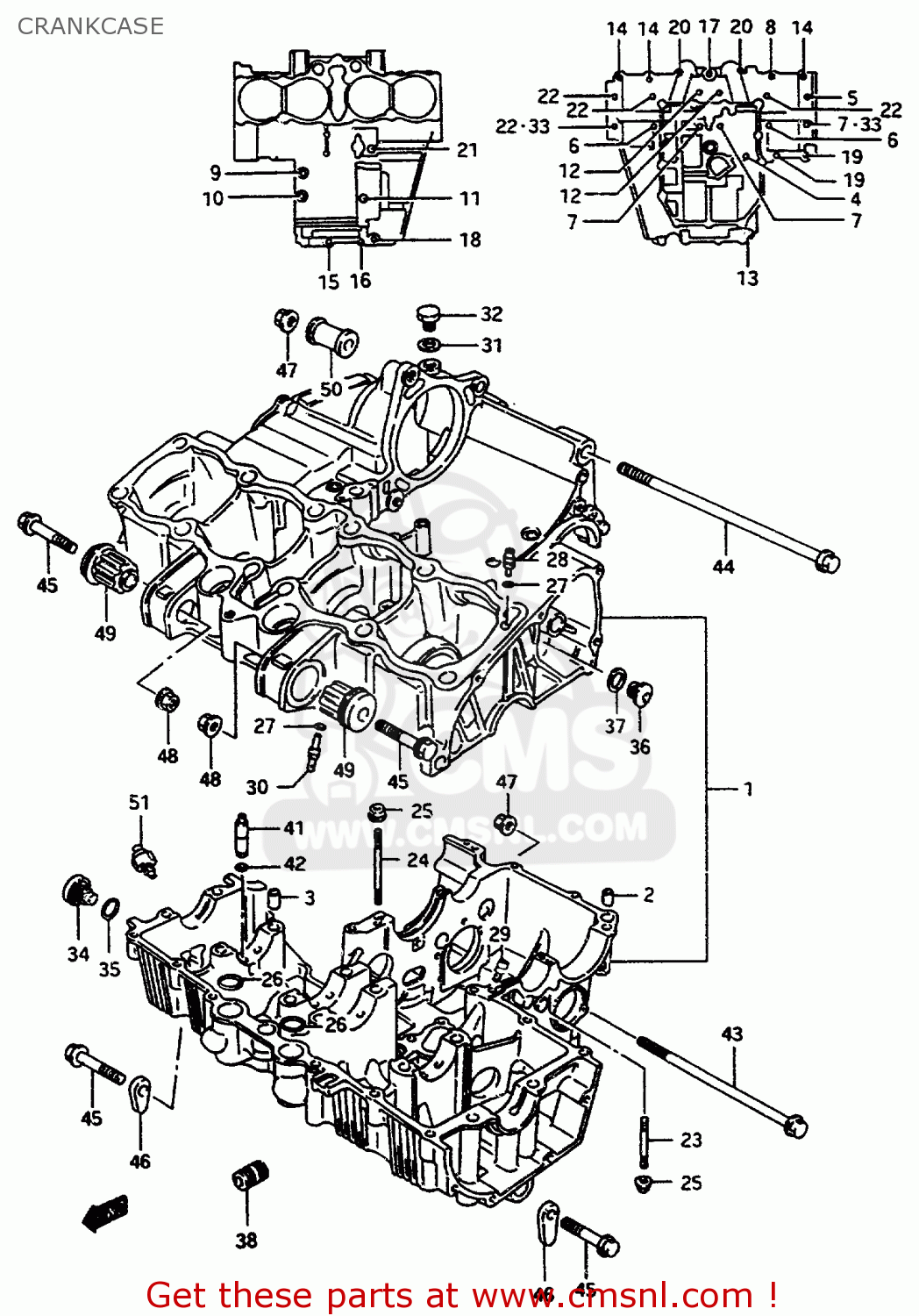 CRANKCASE GSX750F 1997 (V) (E04 E18 E22 E24 E25 E34) P37