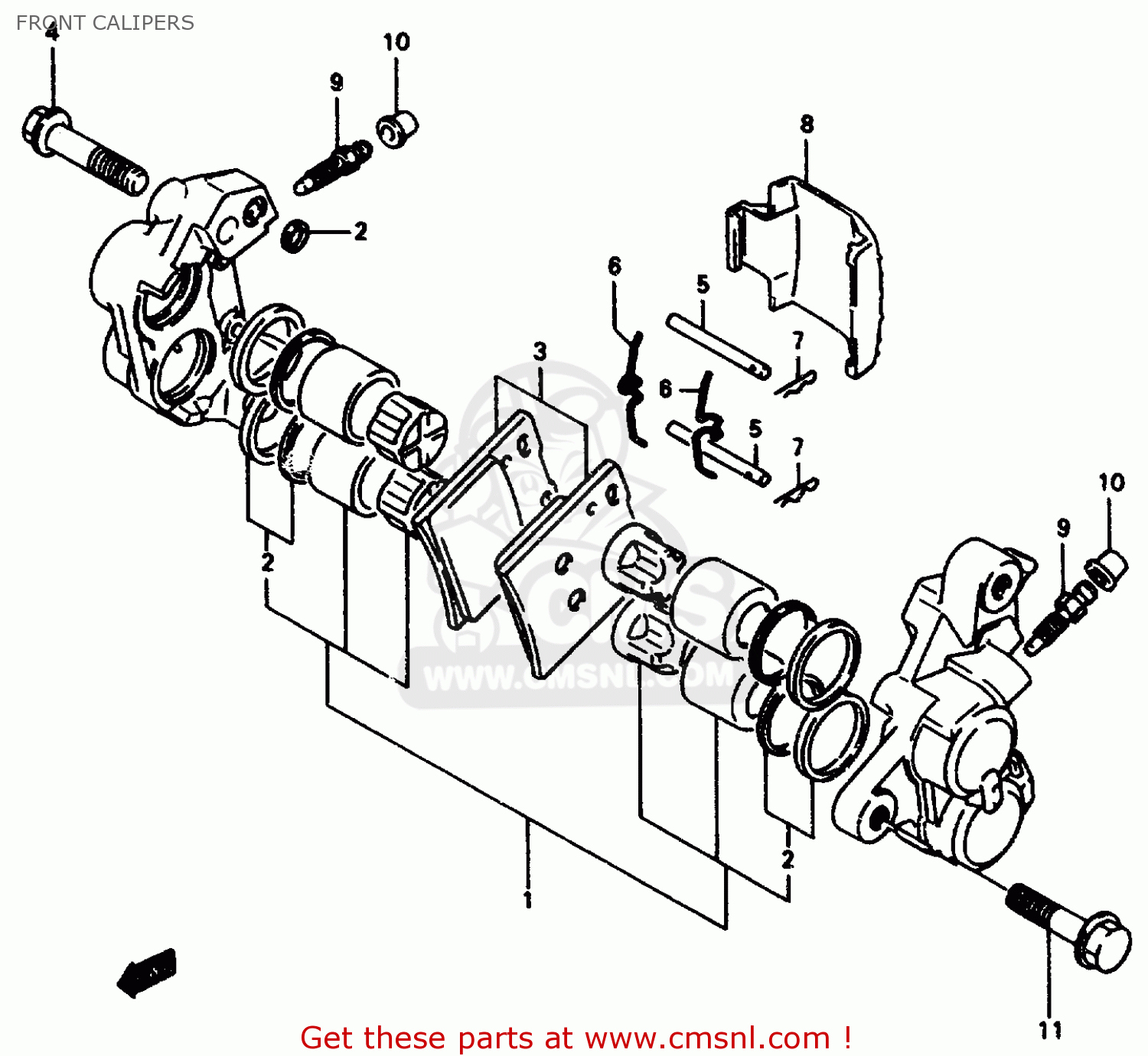 FRONT CALIPERS GSX750F 1997 (V) (E04 E18 E22 E24 E25 E34) P37