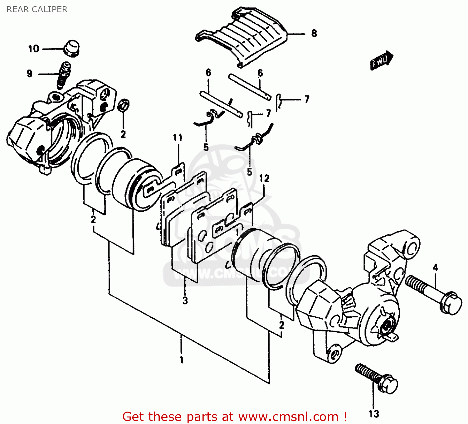 REAR CALIPER GSX750F 1997 (V) (E04 E18 E22 E24 E25 E34) P37