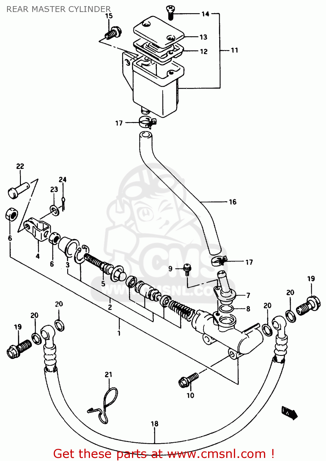REAR MASTER CYLINDER GSX750F 1997 (V) (E04 E18 E22 E24 E25 E34) P37