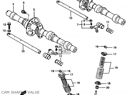 CAM SHAFT - VALVE - GSX750F 1997 (V) (E04 E18 E22 E24 E25 E34) P37