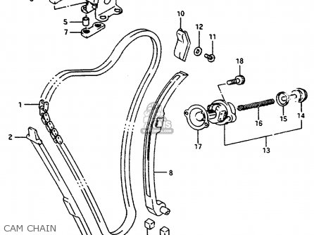 CAM CHAIN - GSX750F 1997 (V) (E04 E18 E22 E24 E25 E34) P37