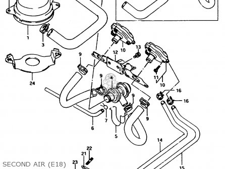 SECOND AIR (E18) - GSX750F 1997 (V) (E04 E18 E22 E24 E25 E34) P37