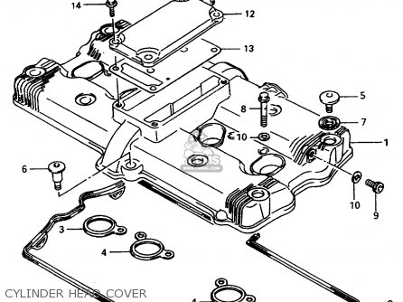 CYLINDER HEAD COVER - GSX750F 1997 (V) (E04 E18 E22 E24 E25 E34) P37