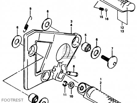 FOOTREST - GSX750F 1997 (V) (E04 E18 E22 E24 E25 E34) P37