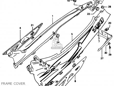 FRAME COVER - GSX750F 1997 (V) (E04 E18 E22 E24 E25 E34) P37