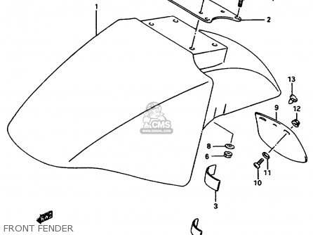 FRONT FENDER - GSX750F 1997 (V) (E04 E18 E22 E24 E25 E34) P37