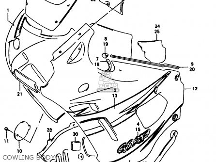 COWLING BODY - GSX750F 1997 (V) (E04 E18 E22 E24 E25 E34) P37